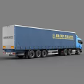 Blue GLOB TRANS Cargo Truck With Logo For Global Transportation And Logistics