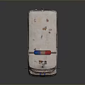 Vintage White Ambulance With Blue Stripes Red And Blue Lights Rusty Body And Number 02