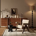 Middle Ancient Leisure Chair Lazy Sofa Single Chair 3d model