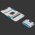 Smartphone Internal Component Layout With Mainboard And Small Module 3d model