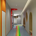Modern Qidia English School Interior Design With World Map Bookshelves And Staircase