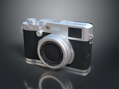 Vintage Film Camera With Silver Body Black Accents And Classic Lens Design 3d model