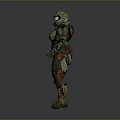 Female Armored Character With Biomechanical Armor And Organic Textures Standing Pose 3D Model Design