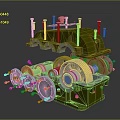 Reduction device reducer reduction gear device auto parts 3d model