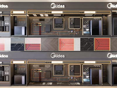 Midea Air Conditioner Fan Internal Structure With Components And Design 3d model