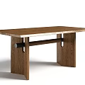 Minimalist Wooden Dining Table With Square Legs And Natural Wood Grain