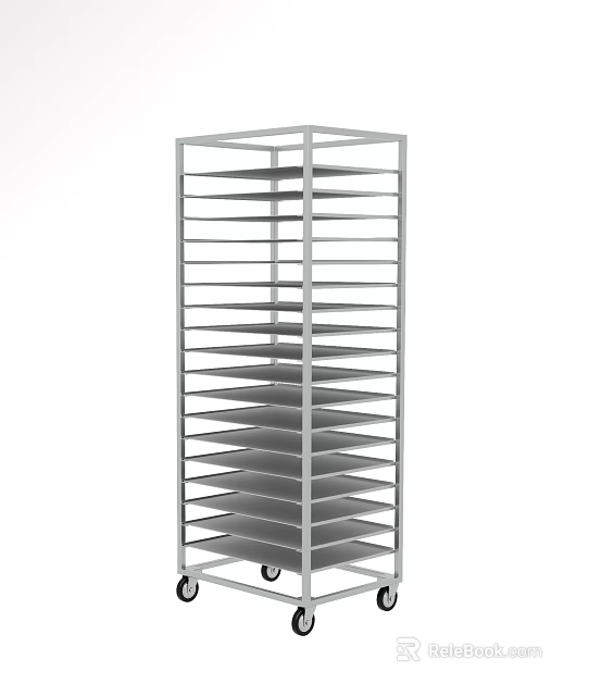 Metal Multi Layer Rack With Wheels For Baking Sheet Cooling Storage 3d model