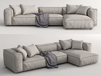 Modern Corner Sofa Living Divani Fabric Multiplayer Sofa 3d model