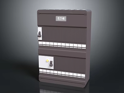 Household Electrical Device ETN Gray Panel With Switch And Indicator Light 3d model