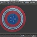 Iconic Captain America Shield Weapon With Red White Blue Color And Distressed Metal Star Design
