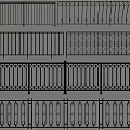 Various Decorative Metal Fences With Different Design Patterns And Styles 3d model