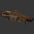 Futuristic Sci Fi Weapon With Mechanical Structure Metallic Components And Tactical Features