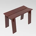 Dark Brown Wooden Stool With Simple Design And Solid Legs For Indoor Use 3d model