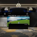 Mercedes Benz Car Display Event With Outdoor Stage And Indoor Venue Setup