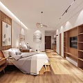 Modern Apartment Interior With Living Room Wooden Sofa Coffee Table Large Window And Warm Lighting