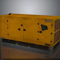 JCB Yellow Industrial Generator Equipment with Control Panel Mobile Base and Ventilation 3d model