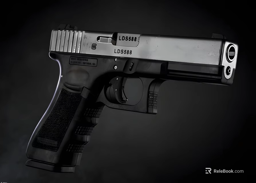 Modern Tactical Handgun Featuring Black Grip And Sleek Metal Frame Design 3d model 