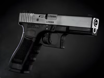 Modern Tactical Handgun Featuring Black Grip And Sleek Metal Frame Design 3d model