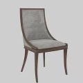 Gray Fabric Upholstered Single Chair With Wooden Frame And Elegant Design
