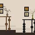 Middle Ancient French Duan Jing Entrance Cabinet 3d model