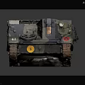 Detailed Military Tank Model With Camouflage Pattern Tracks Wheels And T3059 Number