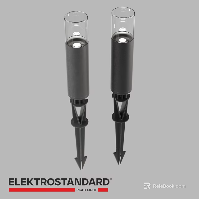 Outdoor Lights Black Spike Design Ground Insert For Garden Yard Illumination 3d model 
