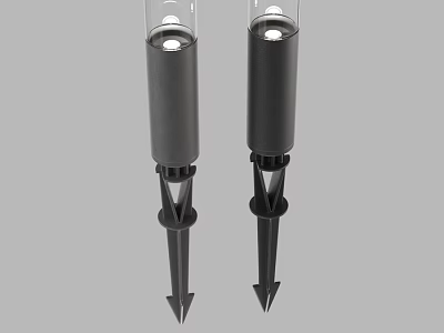 Outdoor Lights Black Spike Design Ground Insert For Garden Yard Illumination 3d model