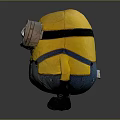 Yellow Minion Doll Holding Small Brown Teddy Bear with Big Eyes