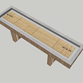 Sports Equipment Wooden Long Table With Scoring Markers And Durable Design