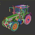 Green And White Industrial Tractor With Red Wheels Heavy Duty Design Features