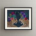 Modern Animal Painting Brown Living Room Animal Leopard Decorative Painting 3d model