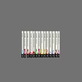 Row Of Vertically Standing Books With Colorful Spines On Gray Background