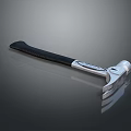 Modern Black Handle Silver Head Hammer With Sleek Design And Reflection Surface Tool 3d model