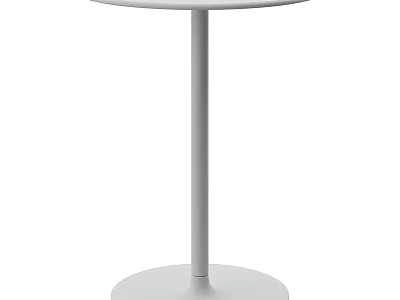 Modern Minimalist Round Side Table With Slim Metal Pedestal And Circular Base 3d model