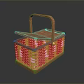 Wicker Storage Basket With Lid And Handle Handwoven Natural Fibers Practical Home Organizer