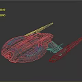 Dark Colored Cosmic Spaceship With Pink Accent Lines And Sleek Design