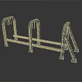 Modern Metal Building Truss Structure Featuring Three Arch Frames And Supports