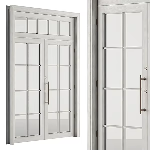 American Style Double-door Balcony Door 3d model