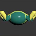 Colorful Cartoon Shaped Furniture Stool With Green Yellow Arms And Red Feet