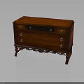 Traditional Mahogany Cabinet Design With Drawers Metal Handles And Carved Legs