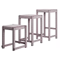 Minimalist Wooden Bar Stools In Different Heights With Brown Beige Color Options