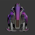 Futuristic Purple And Silver Streamlined Vehicle Design With Transparent Elements 3d model