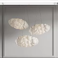 Hanging White Cloud Shaped Pendant Lights With Textured Design For Modern Interior 3d model