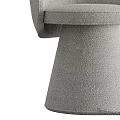 Modern Minimalist Gray Chair With Armrest Round Seat Cushion And Conical Base