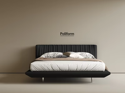 Middle Ancient Double Bed Silent Double Bed Fabric Double Bedroom Bed 3d model