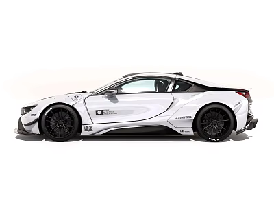 White Sports Car With Sleek Aerodynamic Design And Black Alloy Wheels 3d model