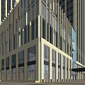 Modern Twin Tower Hotel Building With Glass Curtain Wall And Commercial Base