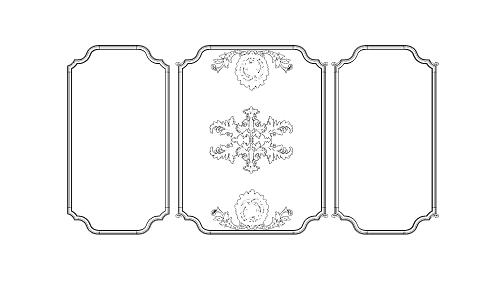 Simple European line sketch master carved components 3d model