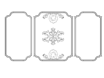 Simple European line sketch master carved components 3d model