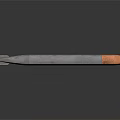 Sleek Metal Weapon With Sharp Blade And Copper Head On Dark Background